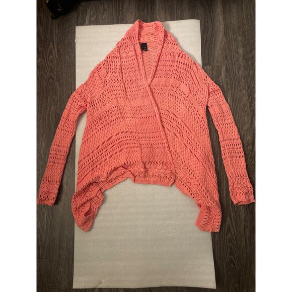 Moda International Pink Long Line Sleeve Cardigan Sweater S Classic Cozycore - Picture 5 of 10